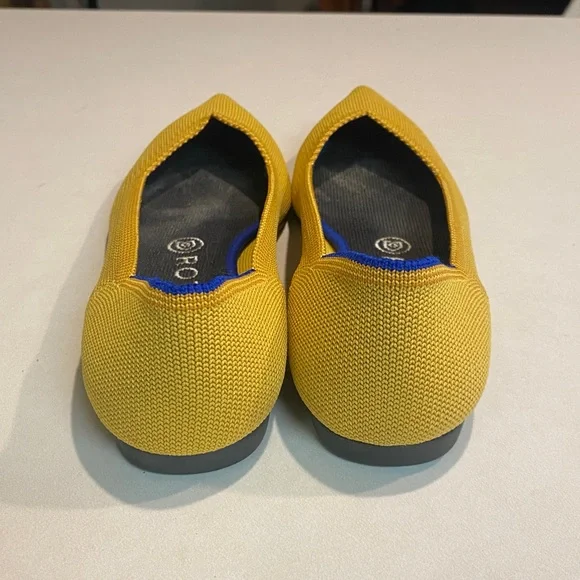 ROTHY’S RETIRED THE POINT MARIGOLD YELLOW POINTED TOE FLATS BALLET WOMEN SZ 8.5 - Picture 6 of 11